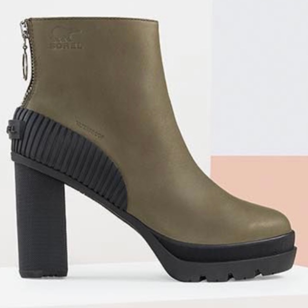Sorel Dacie Leather Heeled Ankle Boots